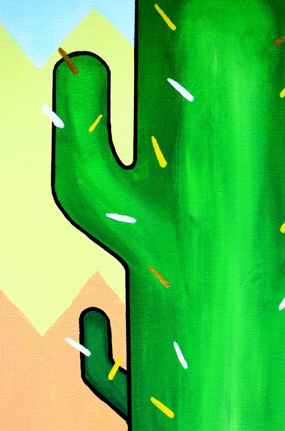 Cactus Number Two - Pop Art Painting On Canvas
