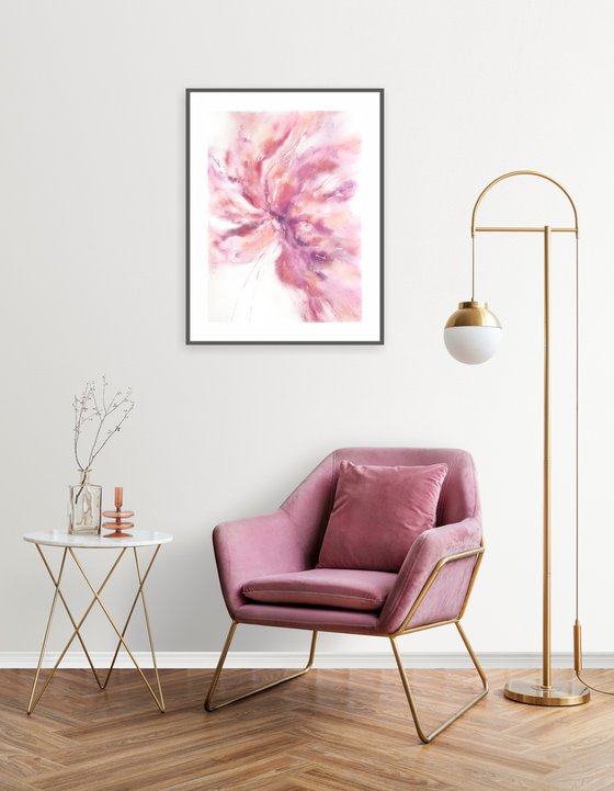 Abstract pink peony flower