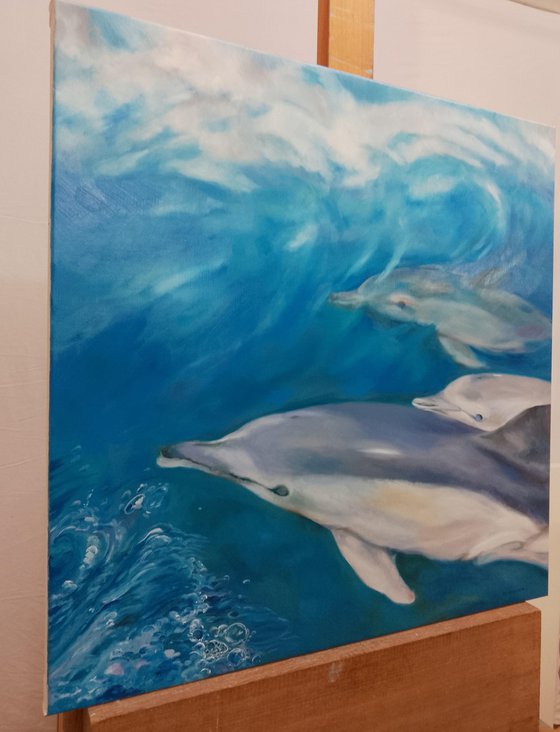 DOLPHINS ON THE STARBOARD BOW