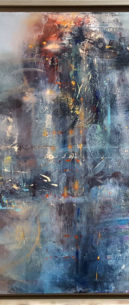 LARGE FRAMED DREAMSCAPE ONEIRIC PAINTING MELANCHOLIA NOSTALGIA SUMMER DREAM BY O KLOSKA by Kloska Ovidiu