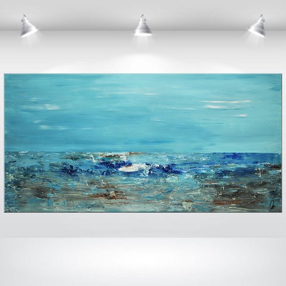 Ocean View  - Abstract Art - Acrylic Painting - Canvas Art - Abstract Painting - Modern Seascape -  Statement Painting