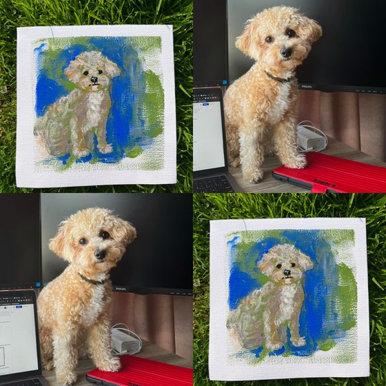 Dog portrait painting