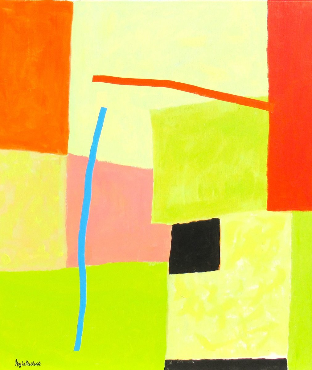 Abstract Acrylic Painting By Megha Hendrick., 24 X 28", Casual., Original Artwork