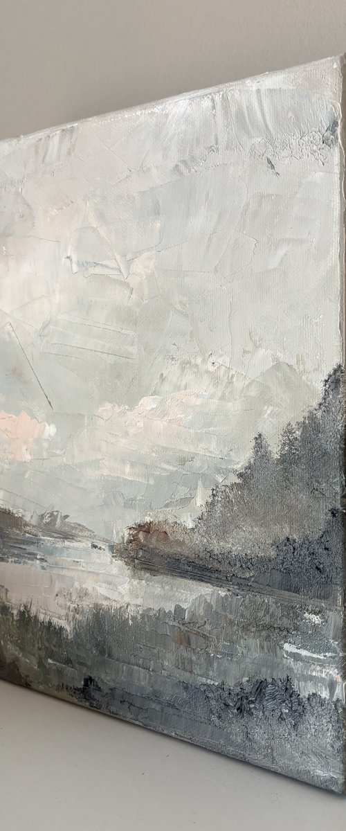 Impressionist lake river sunset by Daniela Nocito