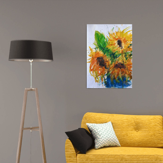 Sunflowers expression... /  ORIGINAL PAINTING