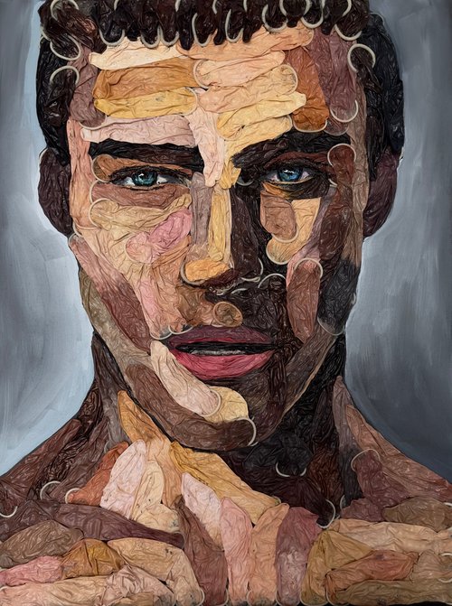 Condom male portrait artwork by Emmanouil Nanouris