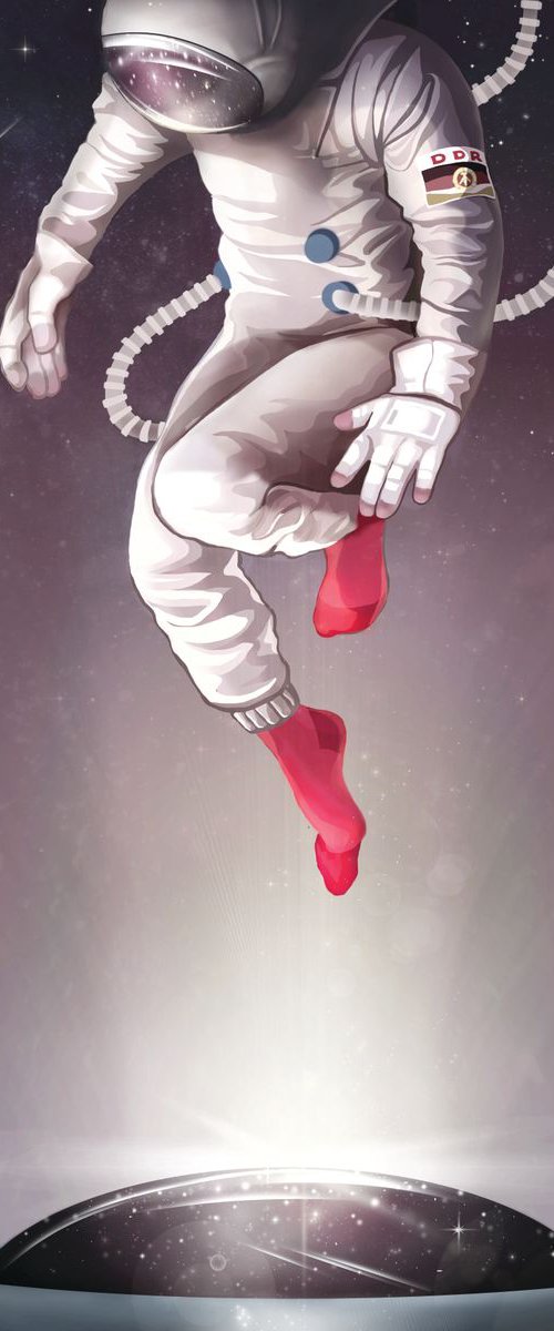'Socks in Space. Sigmund Jähn story' digital art 70x50 by Daria Bidzińska
