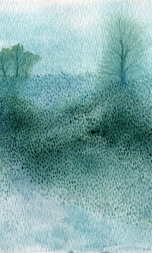 Calm watercolor landscape by Liliya Rodnikova