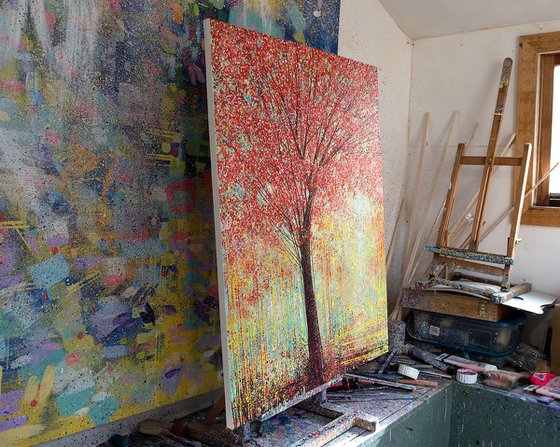 Red Tree In Spring Light