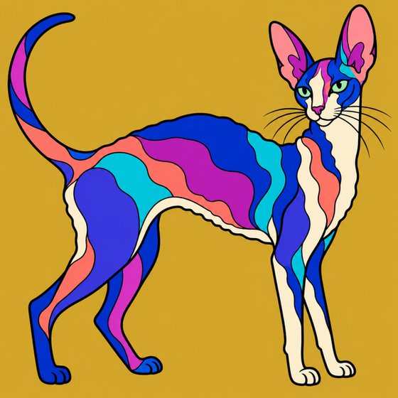 Colorful Cornish Rex Cat #31