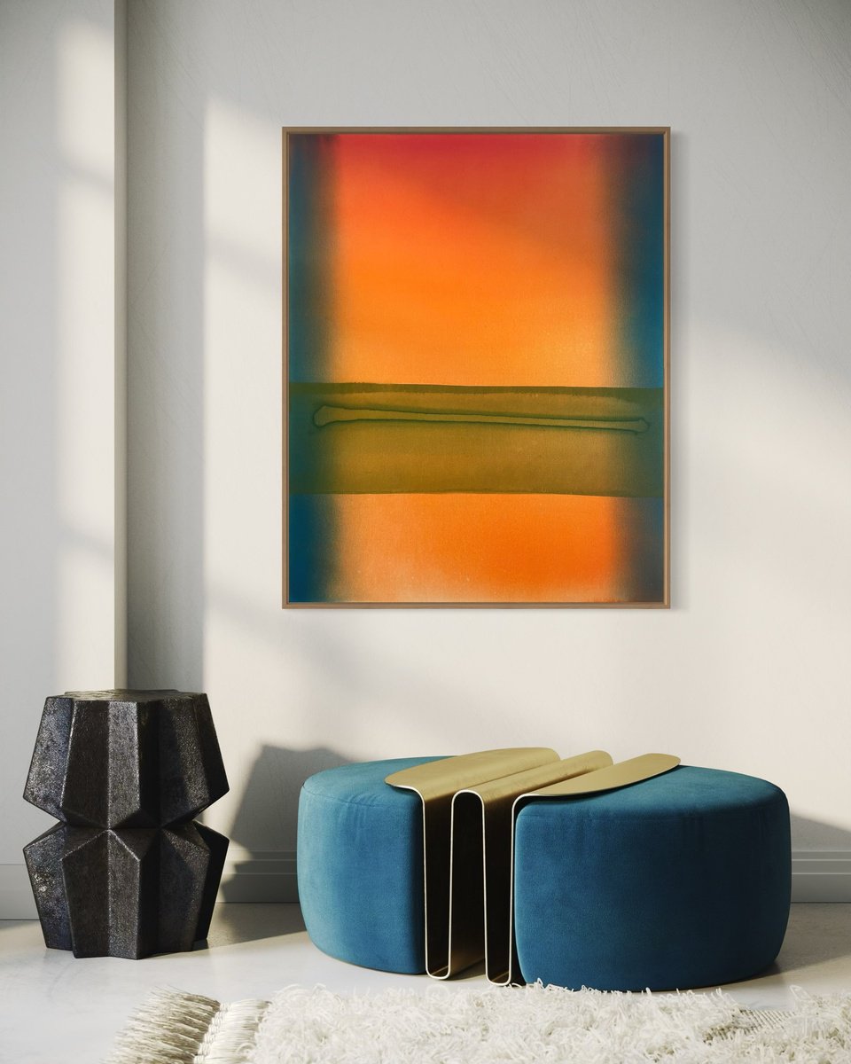 Abstract Acrylic Painting By Evgenia Makarova, 31 X 39, I Wish It Would Be Your Color, Original Artwork