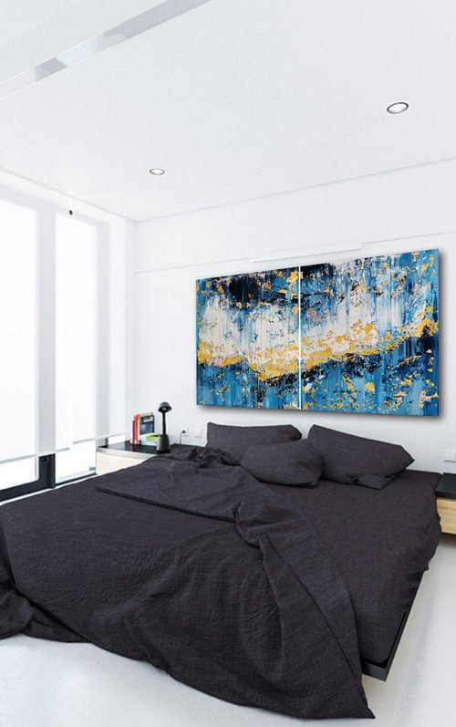 200x100cm. / abstract painting / Abstract 2257 by Alex Senchenko