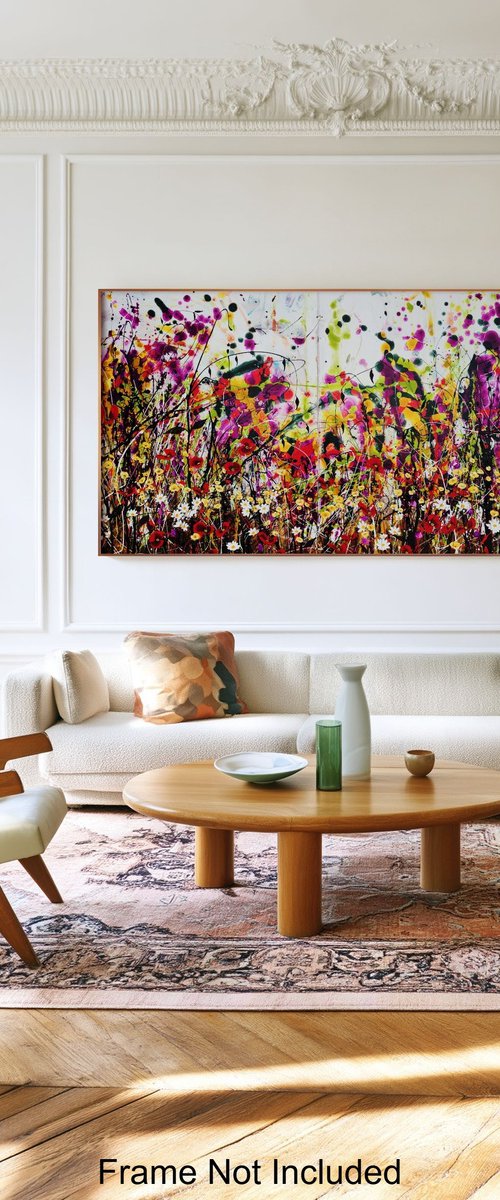 Buttercup Bloomrush Floral Landscape by Angie Wright