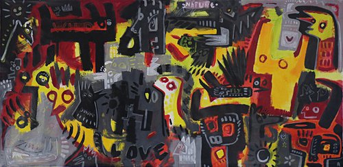 LOVE NATURE  ON FIRE 103x210cm by Angel Rivas