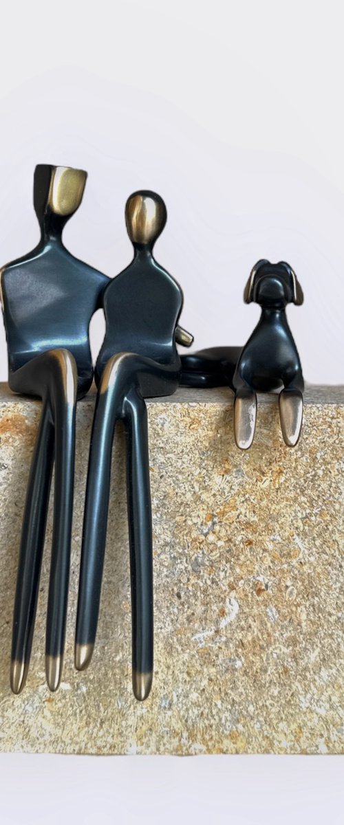 Caress with lounging dog by Yenny Cocq