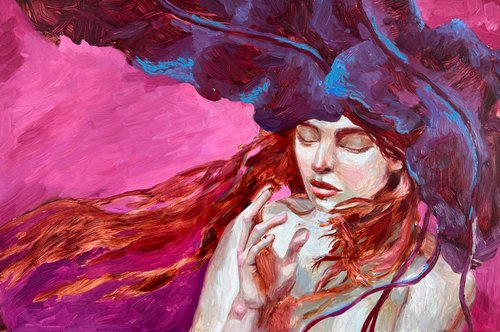 Portrait in pink by Anna Bogushevskaya