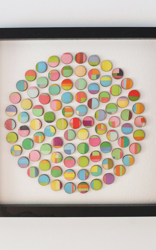 Circle of paper collage dots by Amelia Coward
