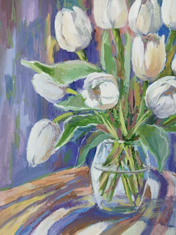 Spring still life with tulips