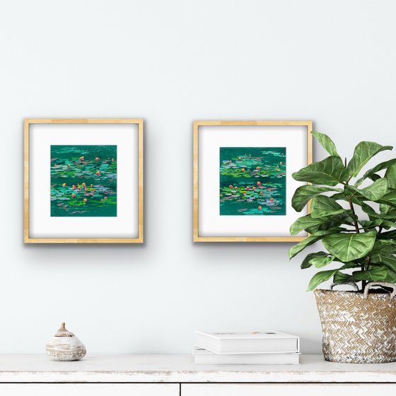 Green Water Lilies Pond