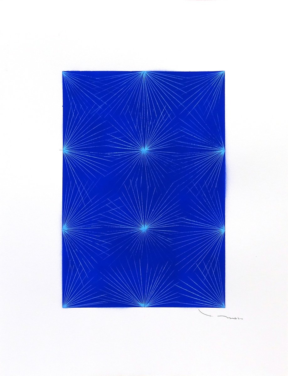 Abstract Ink Drawing By Tehos, 20 X 25", Tehos Grand Carre Long 2025 04, Original Artwork