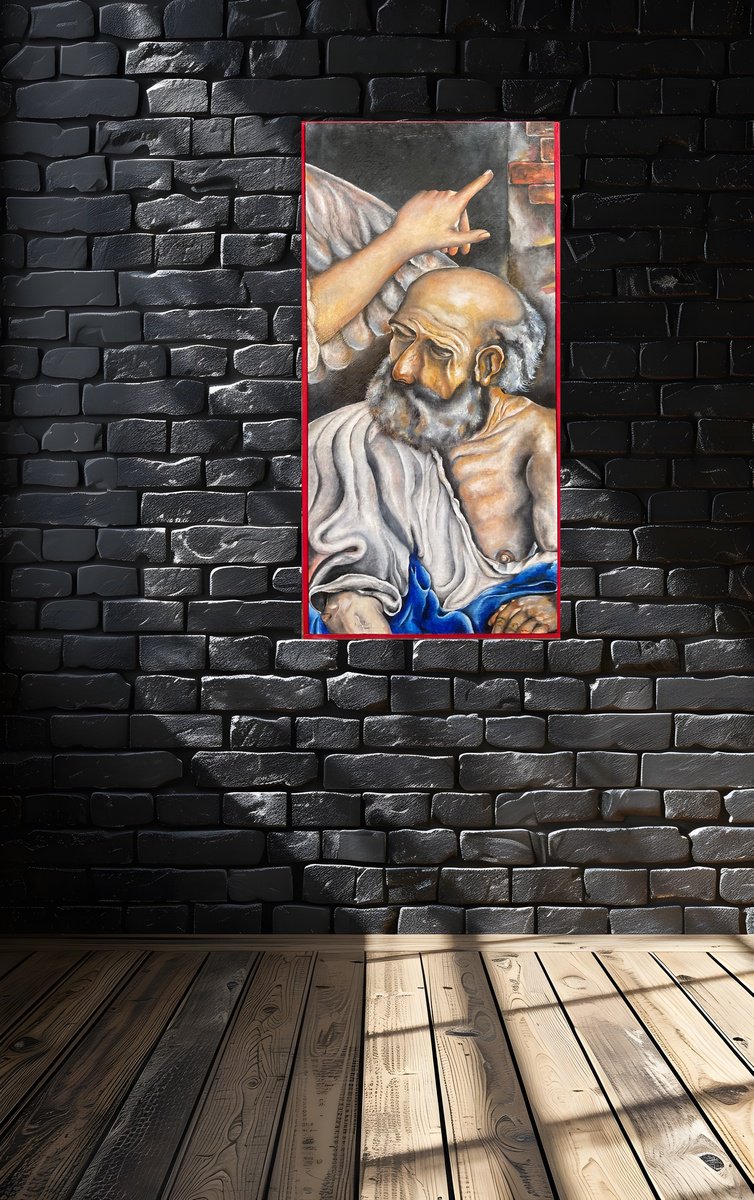 Portrait Oil Painting By Jg Wilson, 18 X 35, Old Man N. 5, Original Artwork