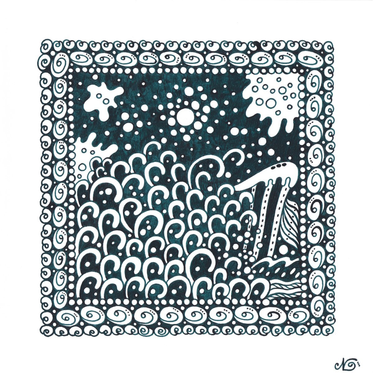 Surreal Pattern n.49 - Sea Foam by Veronika Demenko