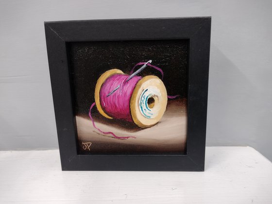 Little Pink cotton reel  still life