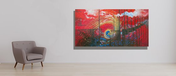 "Aquarium for a goldfish" triptych