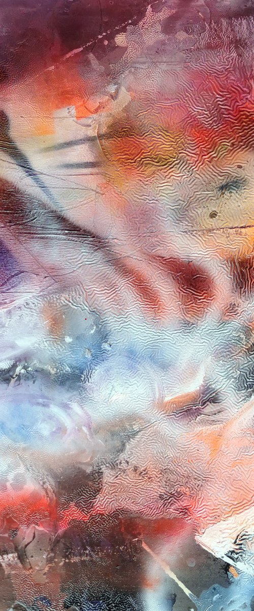 When the sky opens fascinating abstract landscape beautiful relief painting Kloska by Kloska Ovidiu