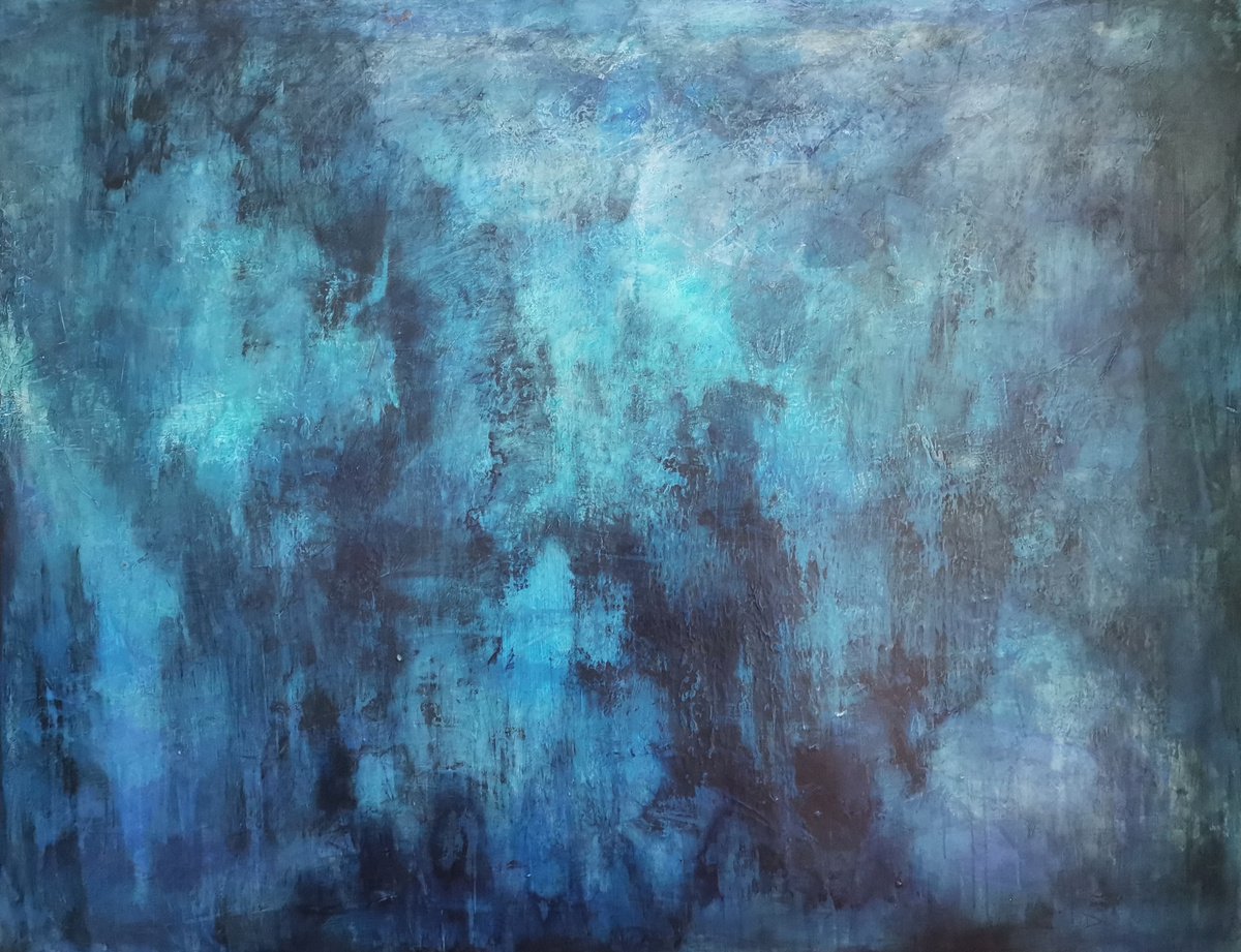 Organic Abstract Acrylic Painting By Doris Duschelbauer, 57 X 45, Shining Through, Original Artwork