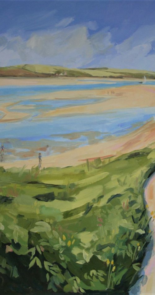 Looking from the dunes towards Polzeath by Katharine Rowe