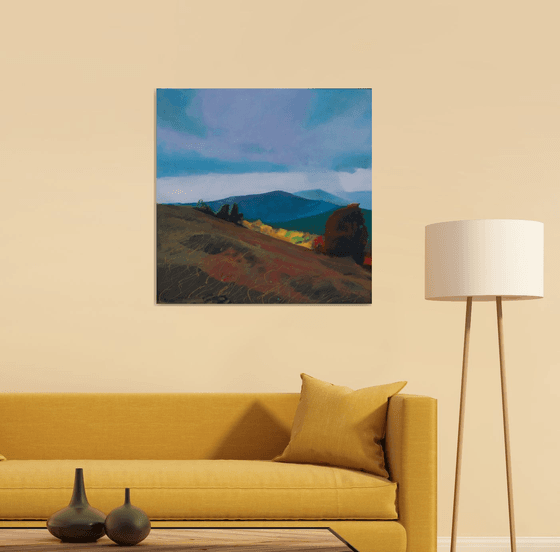 Colorful Mountains 30x30 inch 76x76 cm by Bo Kravchenko