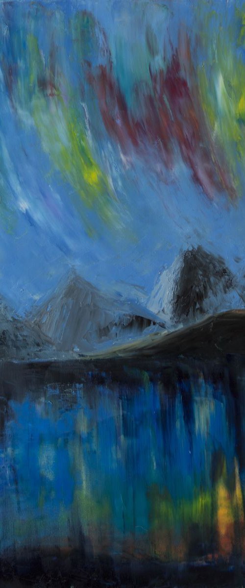 Northern Lights, 50х60cm by Anastasiia Novitskaya