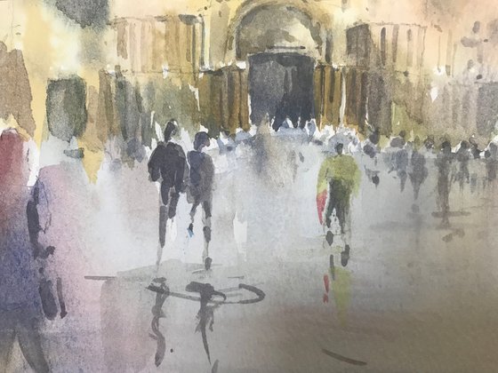 St. Marks Square, Venice in the rain