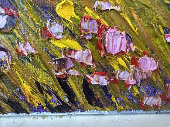 Pink clouds and pink flowers