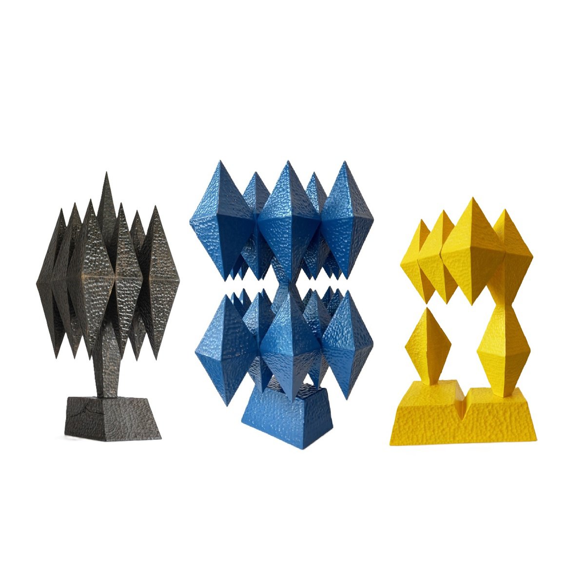 Geometric Abstract Wood Sculpture By Nikola Tsvetanov, 25 X 14", "Architecture Of Light", Original Artwork