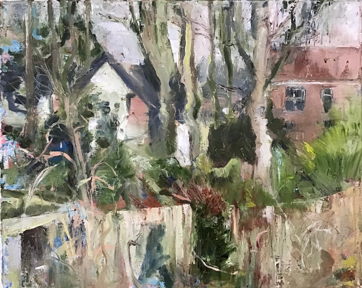 Organic Landscape Oil Painting By Sandra Haney, 20 X 16", North End, Original Artwork