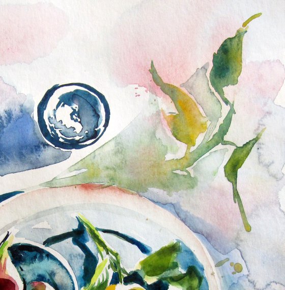 Still life with lemon and figs