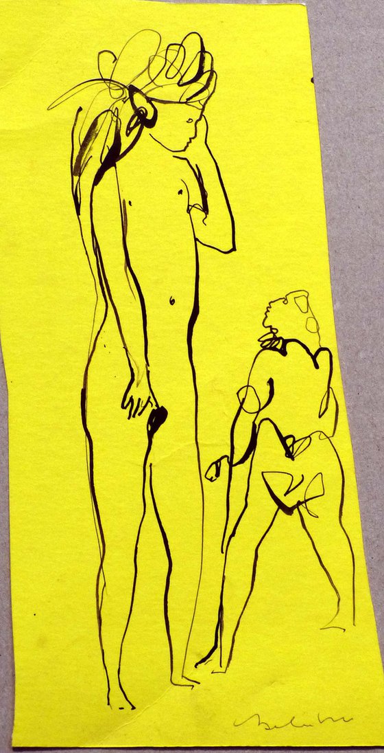 Small sketch on yellow paper, 13x25 cm ES1