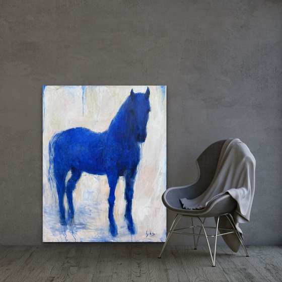 Blue horse. The hole