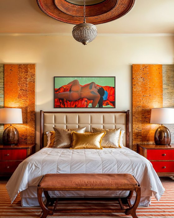 Original oil painting Female portrait Nude