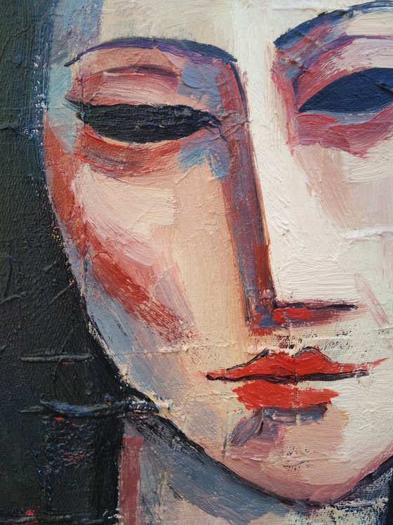 Mood (50x50cm,  oil painting, ready to hang)