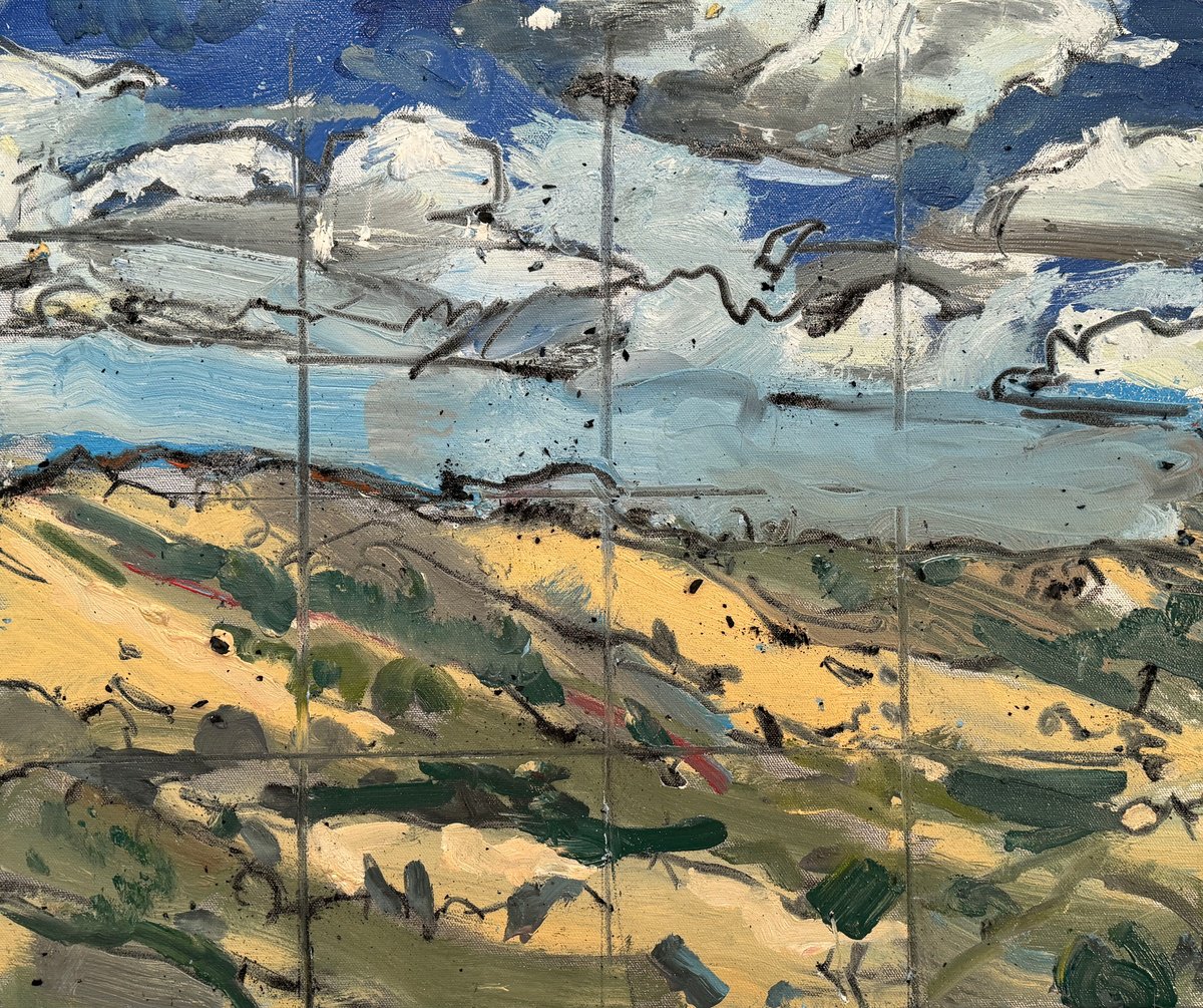 Impressionistic Landscape Oil Painting By Darren Jekel, 24 X 20, Sage Canyon View, Original Artwork