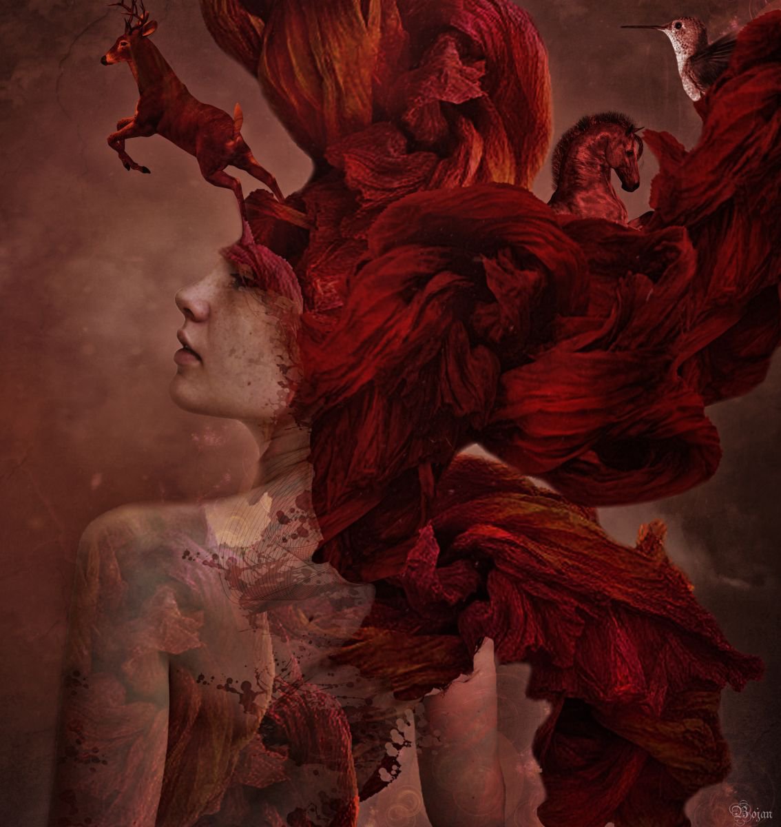 Illustrative Photograph , Power Of Your Hair By Bojan Jevtic, 43 X 45, Artwork For Sale On Artfinder