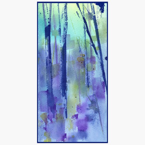 Bluebell wood original abstract painting