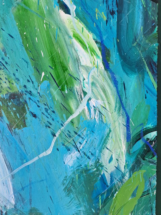 Jungle. Abstract green painting.