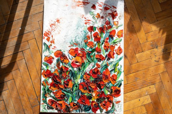 Red Poppy Oil Painting
