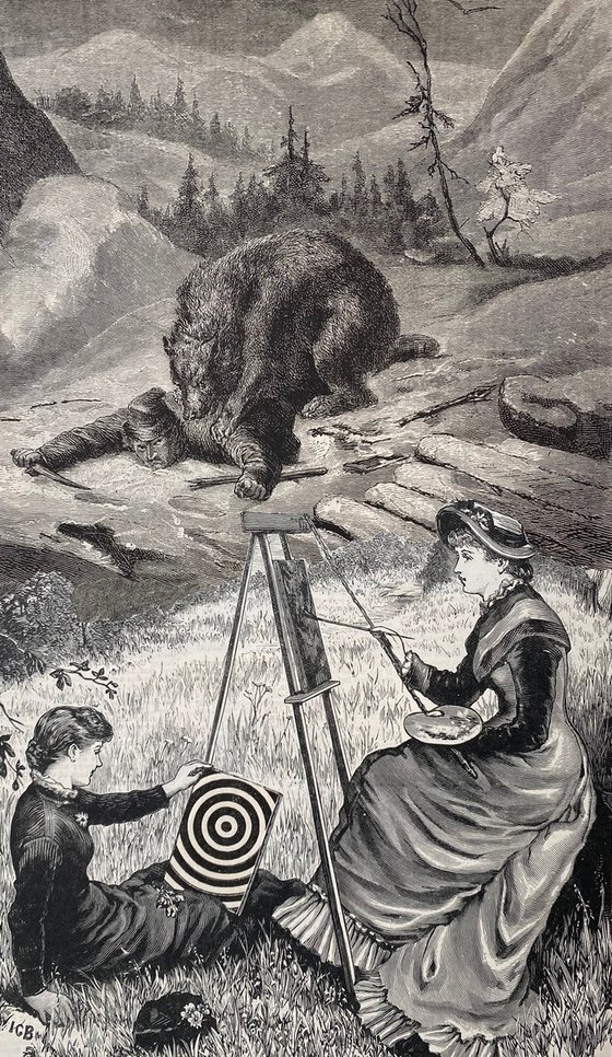 Mary painting a bear