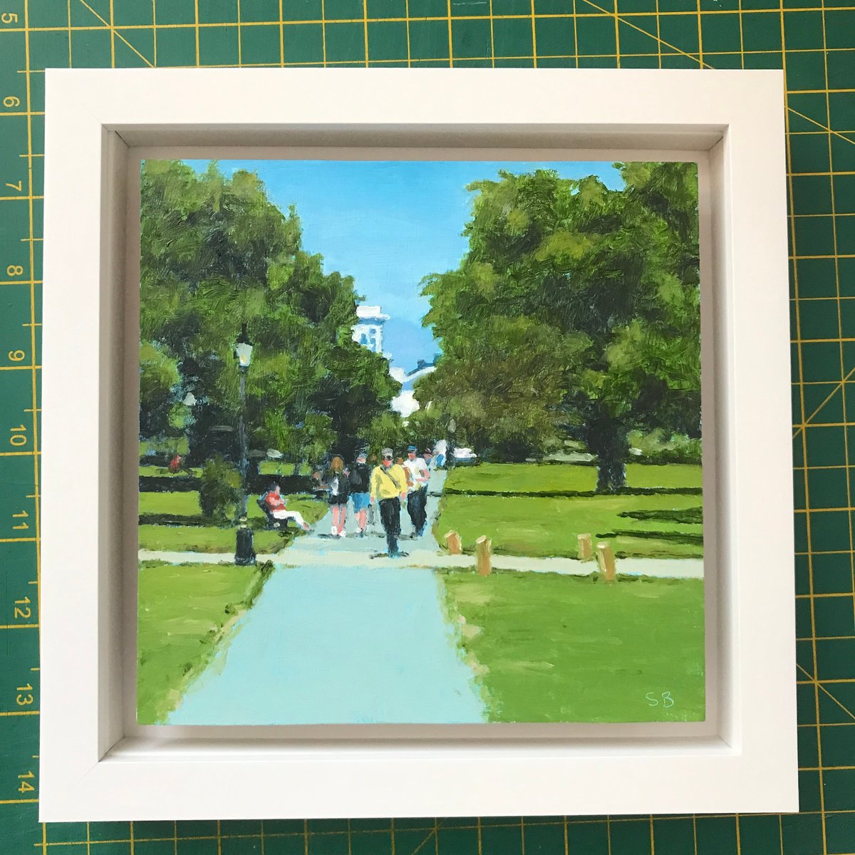 Impressionistic Landscape Oil Painting By Stephen Brook, 8 X 8", Park Entrance., Original Artwork