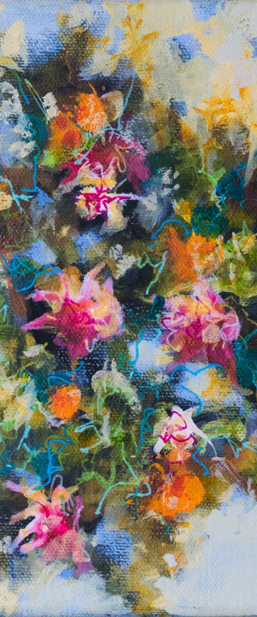 Rococo flowers - floral abstract painting by Fabienne Monestier